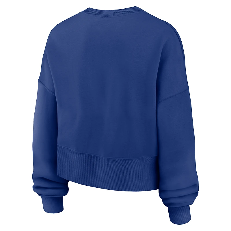 Sweat-shirt oversize à manches longues Nike Royal Chicago Cubs pour femme