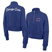 Women's Nike Royal Chicago Cubs Primetime Phoenix Fleece Half-Zip Sweatshirt