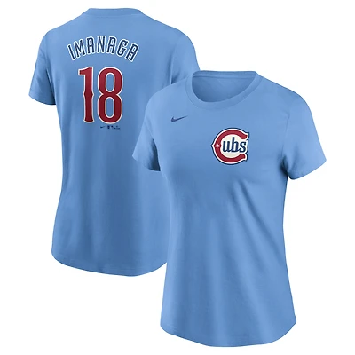 Women's Nike Shōta Imanaga Light Blue Chicago Cubs Cooperstown Collection Fuse Name & Number T-Shirt