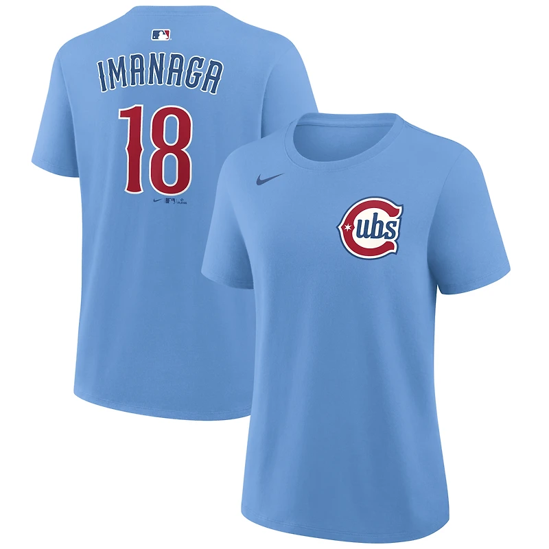 Women's Nike Shota Imanaga Light Blue Chicago Cubs Name & Number T-Shirt