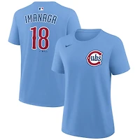 Women's Nike Shota Imanaga Light Blue Chicago Cubs Name & Number T-Shirt