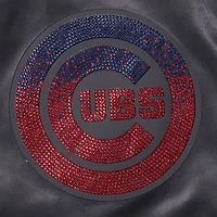 Veste à boutons-pression en satin strass noir Pro Standard Chicago Cubs pour femme