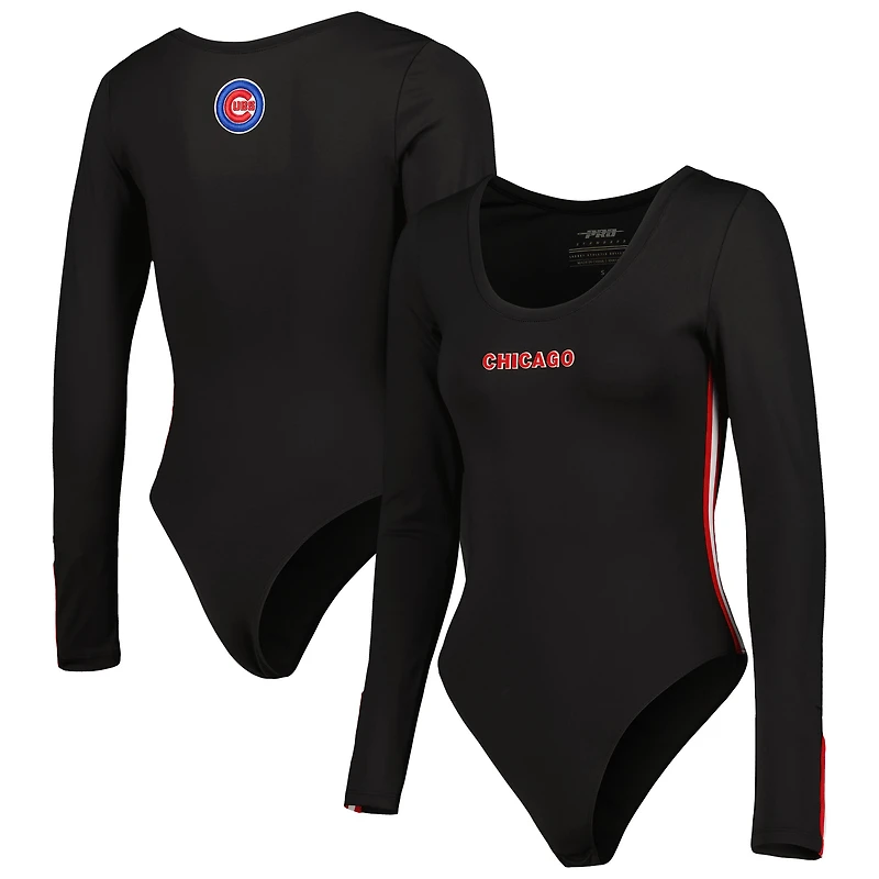 Body à manches longues Classic Lux Chicago Cubs Pro Standard pour femme, noir
