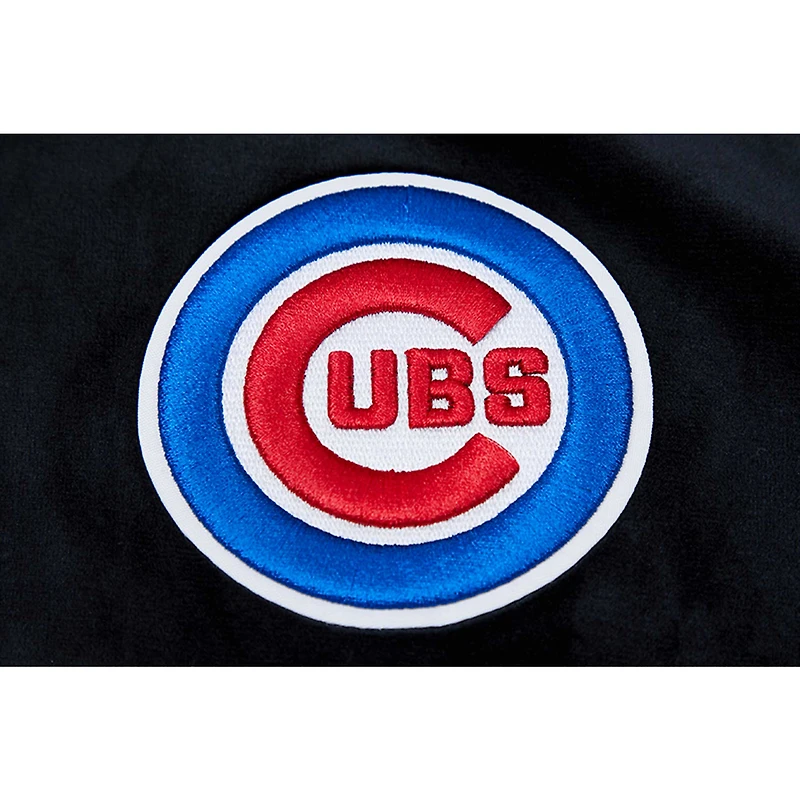 Veste de survêtement à capuche Pro Standard Chicago Cubs Classic Velvet Full-Zip pour femme, noire