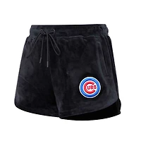 Short de détente classique en velours Chicago Cubs Pro Standard pour femme, noir