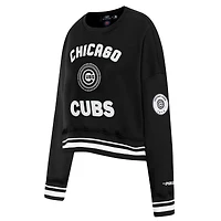 V110751 Cubs SWTLADCRW LCCC314724-BLK #3 - COL RAS DU COU POUR FEMMES NOIR AVEC PERLES CÔTELÉES FLC