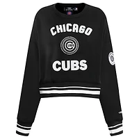 V110751 Cubs SWTLADCRW LCCC314724-BLK #3 - COL RAS DU COU POUR FEMMES NOIR AVEC PERLES CÔTELÉES FLC