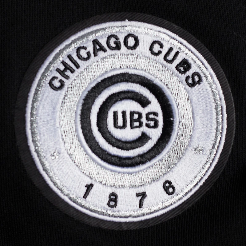 V110751 Cubs SWTLADCRW LCCC314724-BLK #3 - COL RAS DU COU POUR FEMMES NOIR AVEC PERLES CÔTELÉES FLC