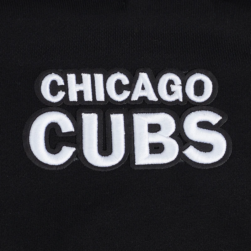 V110751 Cubs SWTLADCRW LCCC314724-BLK #3 - COL RAS DU COU POUR FEMMES NOIR AVEC PERLES CÔTELÉES FLC