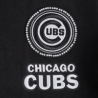 Veste universitaire entièrement zippée en laine côtelée Pro Standard pour femme des Chicago Cubs Pearls noire