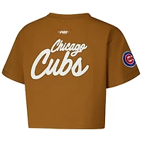 T-shirt court et boxy Pro Standard marron pour femme des Chicago Cubs Paint The City