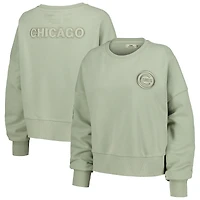 Women's Pro Standard Green Chicago Cubs Neutral Oversized Boxy Cropped Pullover Sweatshirt