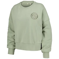 Women's Pro Standard Green Chicago Cubs Neutral Oversized Boxy Cropped Pullover Sweatshirt