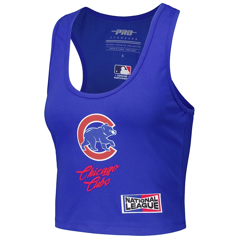 Débardeur court ajusté en trois mélanges Pro Standard Royal Chicago Cubs Fast Lane pour femmes