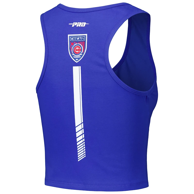 Débardeur court ajusté en trois mélanges Pro Standard Royal Chicago Cubs Fast Lane pour femmes