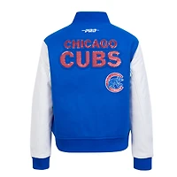 Veste universitaire en laine entièrement zippée Pro Standard Royal Chicago Cubs Game Day Classics pour femme