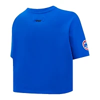 Women's Pro Standard Royal Chicago Cubs Painted Sky Boxy Cropped T-Shirt