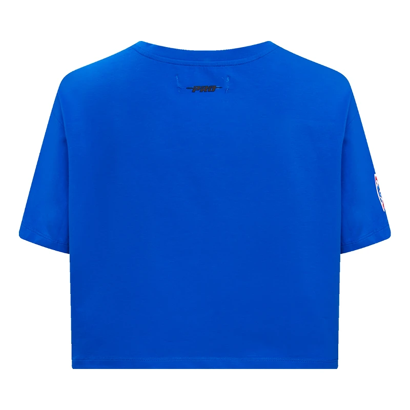Women's Pro Standard Royal Chicago Cubs Painted Sky Boxy Cropped T-Shirt