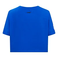 Women's Pro Standard Royal Chicago Cubs Painted Sky Boxy Cropped T-Shirt