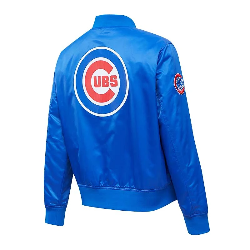 Veste universitaire Pro Standard Royal Chicago Cubs en satin à boutons-pression pour femme