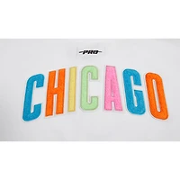 Women's Pro Standard White Chicago Cubs Washed Neon Cropped Boxy T-Shirt