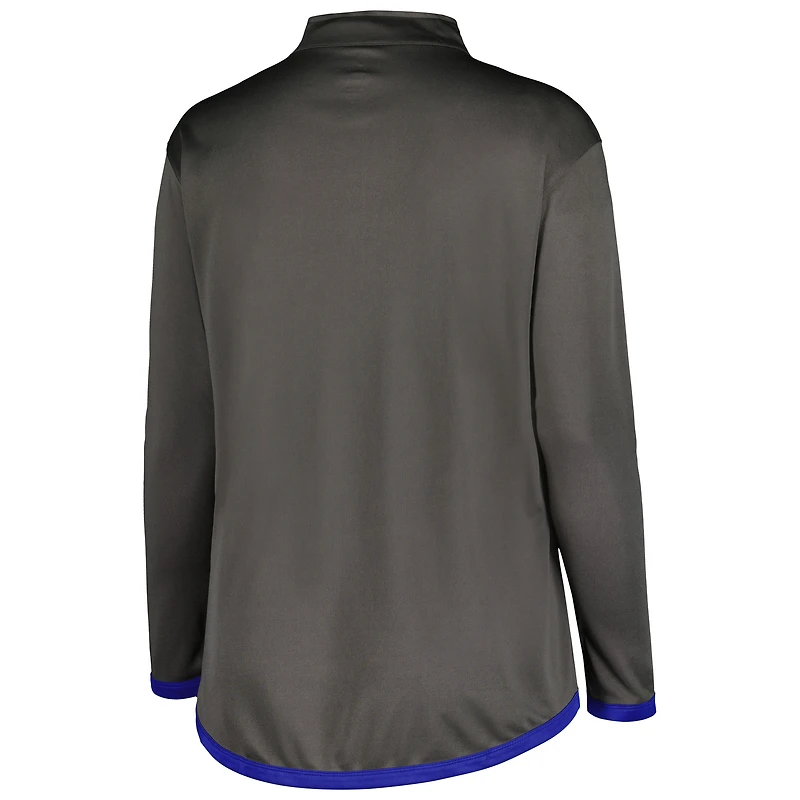 Women's Profile Charcoal Chicago Cubs Plus Quarter-Zip Jacket
