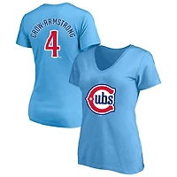 Profil femme Pete Crow-Armstrong T-shirt col V bleu clair Chicago Cubs grande taille avec nom et numéro