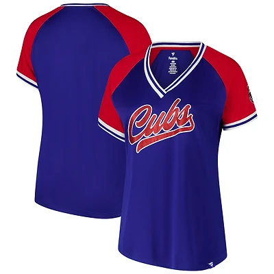 Women's Profile Royal Chicago Cubs Plus Crossover V-Neck T-Shirt