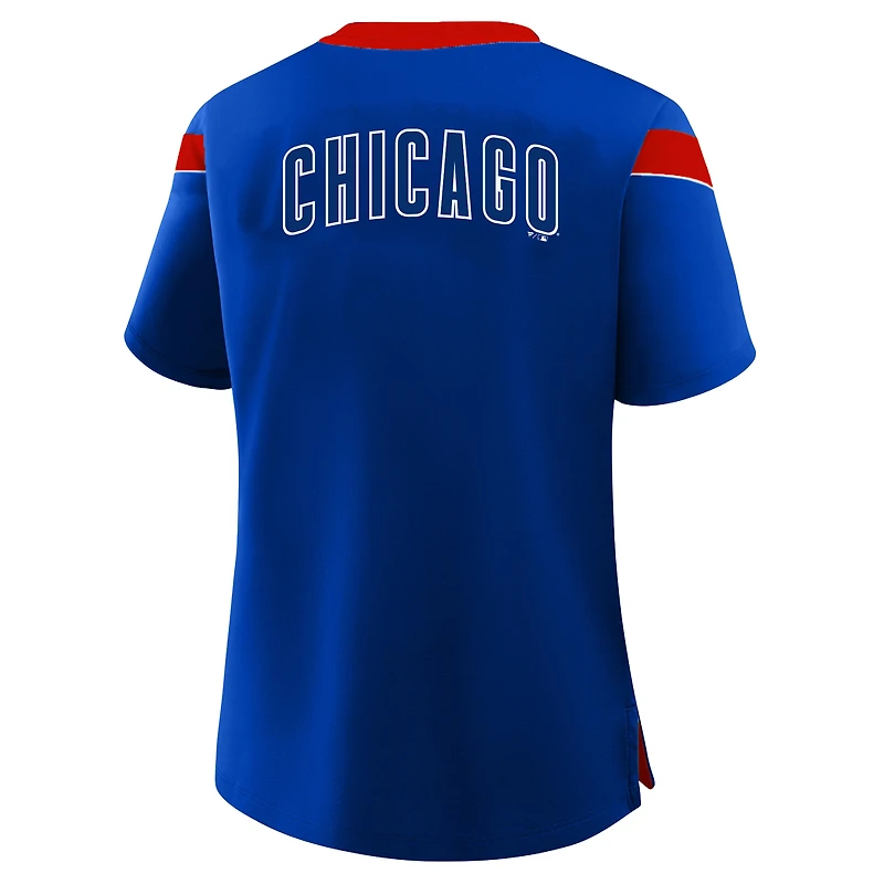 Women's Profile Royal Chicago Cubs Plus Lace-Up T-Shirt