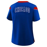 Women's Profile Royal Chicago Cubs Plus Lace-Up T-Shirt