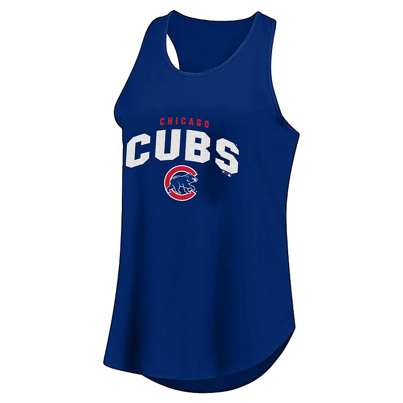 Débardeur à col rond et dos nageur Royal Chicago Cubs pour femme, grande taille.