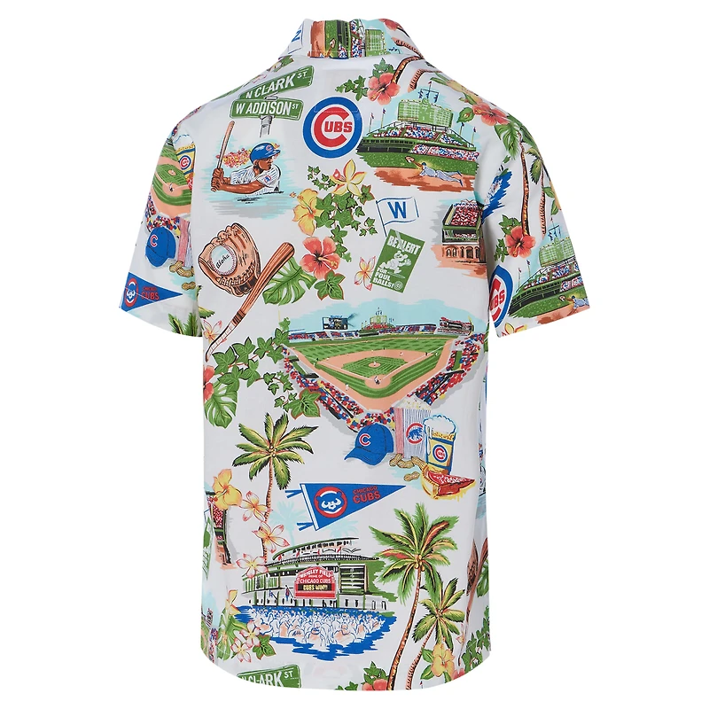 Chemise boutonnée Reyn Spooner blanche pour femmes des Chicago Cubs Scenic