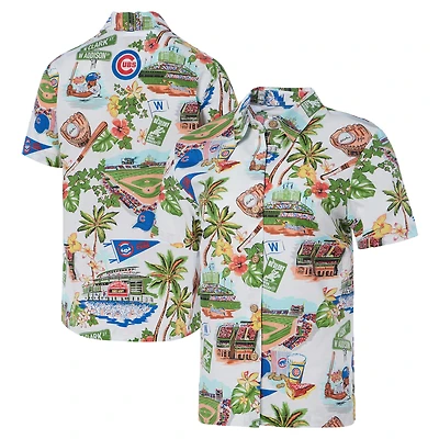 Chemise boutonnée Reyn Spooner blanche pour femmes des Chicago Cubs Scenic