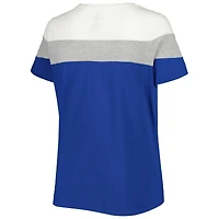 Women's Royal/Heather Gray Chicago Cubs Plus Colorblock T-Shirt