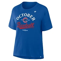 Women's  Royal Chicago Cubs 2025 MLB Postseason Locker Room T-Shirt