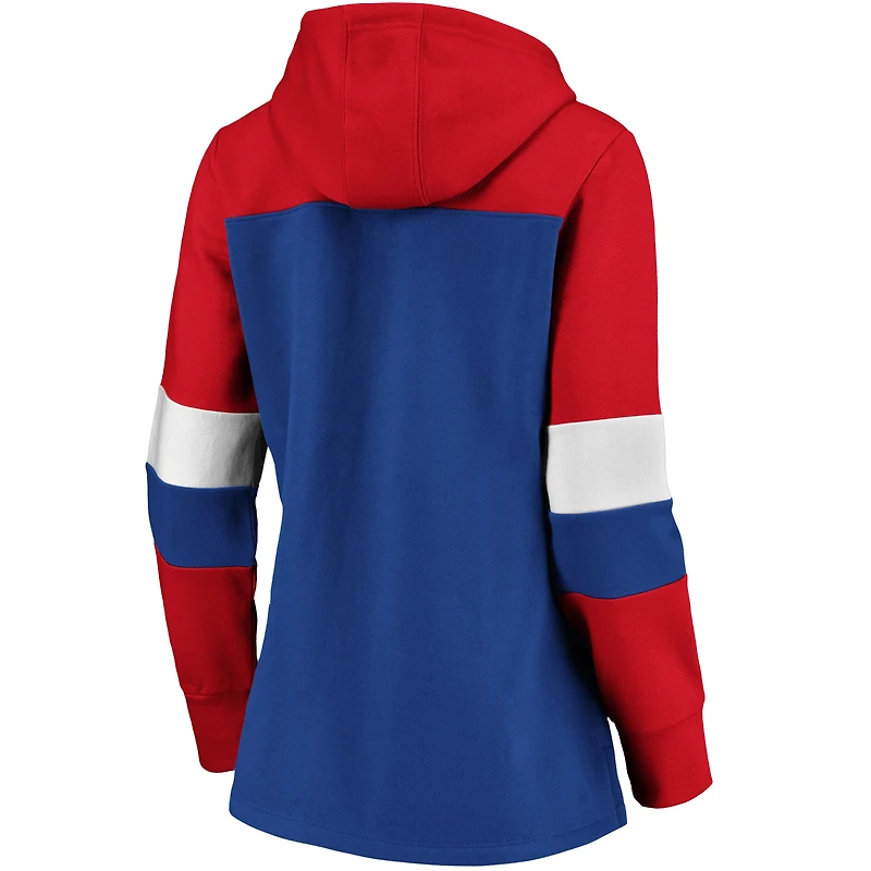 Women's Royal Chicago Cubs Plus Colorblock Pullover Hoodie