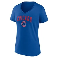 Women's  Royal Chicago Cubs Team Lockup V-Neck T-Shirt