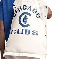Veste d'entraîneur Starter Cream pour femmes, Chicago Cubs Cooperstown First Down, fermeture à boutons-pression intégrale