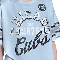 Women's Starter  Light Blue Chicago Cubs Cropped Hurry Up Offense T-Shirt