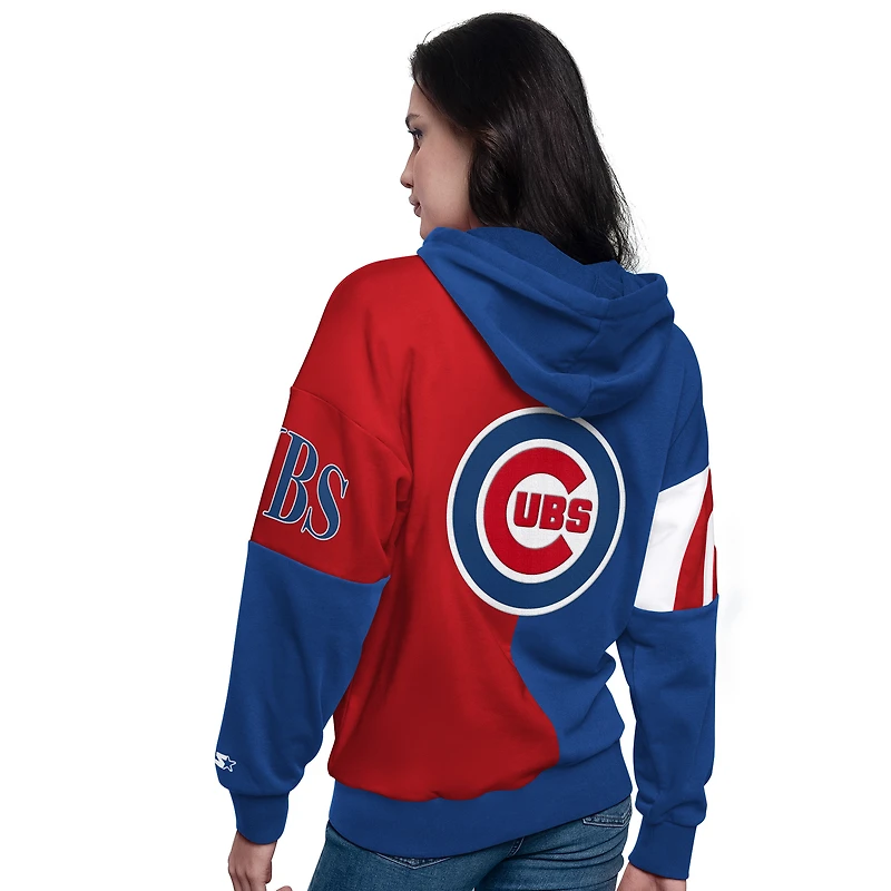 Sweat à capuche zippé intégral pour femme Chicago Cubs Curve Ball Starter Royal/Red