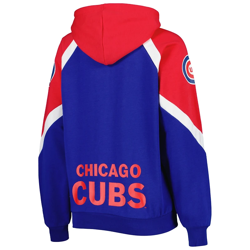 Women's Starter Royal/Red Chicago Cubs Hail Mary Full-Zip Hoodie