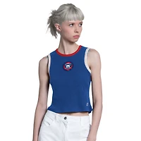 Women's Starter  Royal Chicago Cubs Cooperstown Play the Ball Crop Tank Top