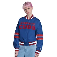 Women's Starter  Royal Chicago Cubs Interception Full-Snap Varsity Jacket