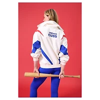 Women's Terez  Cream Chicago Cubs Ripstop Chevron Quarter-Zip Pullover