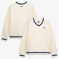 Sweat-shirt à col en V Terez Cream Chicago Cubs pour femme