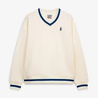 Sweat-shirt à col en V Terez Cream Chicago Cubs pour femme