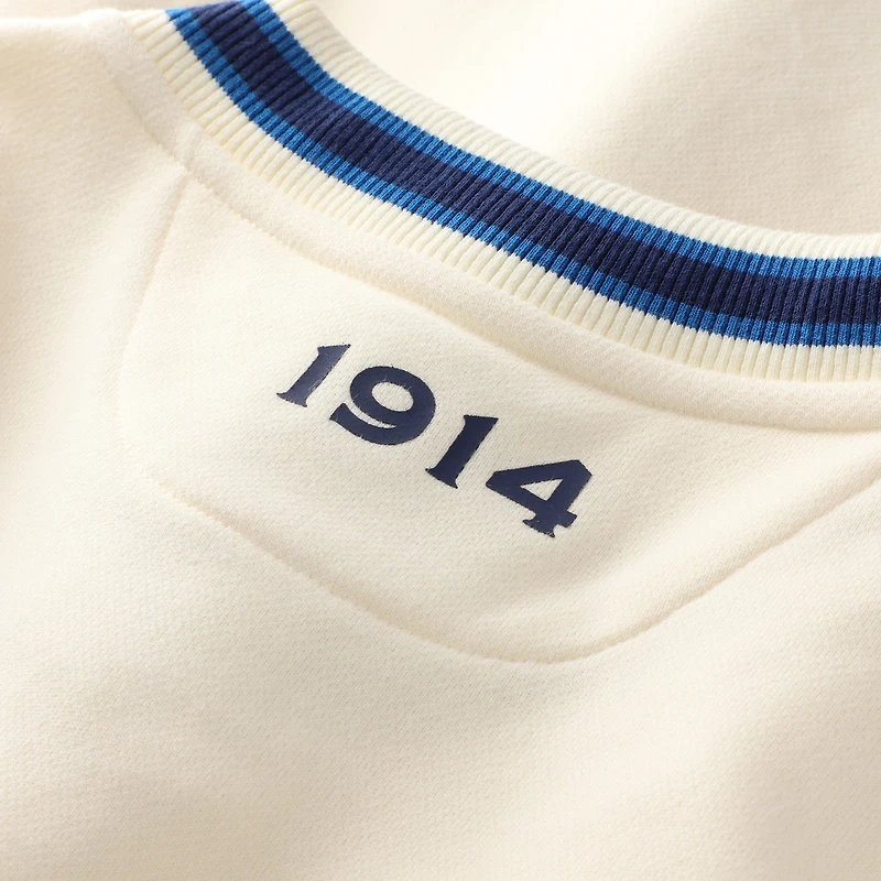 Sweat-shirt à col en V Terez Cream Chicago Cubs pour femme
