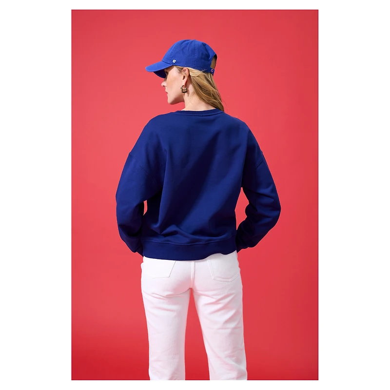 Sweat-shirt surdimensionné bleu marine à logo en pierres précieuses des Chicago Cubs pour femme Terez