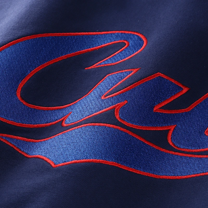 Sweat à capuche Terez pour femme, bleu marine, motif baseball Chicago Cubs.