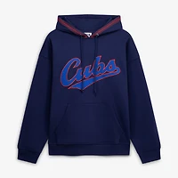 Women's Terez  Navy Chicago Cubs Swizzle Baseball Stitch Hoodie